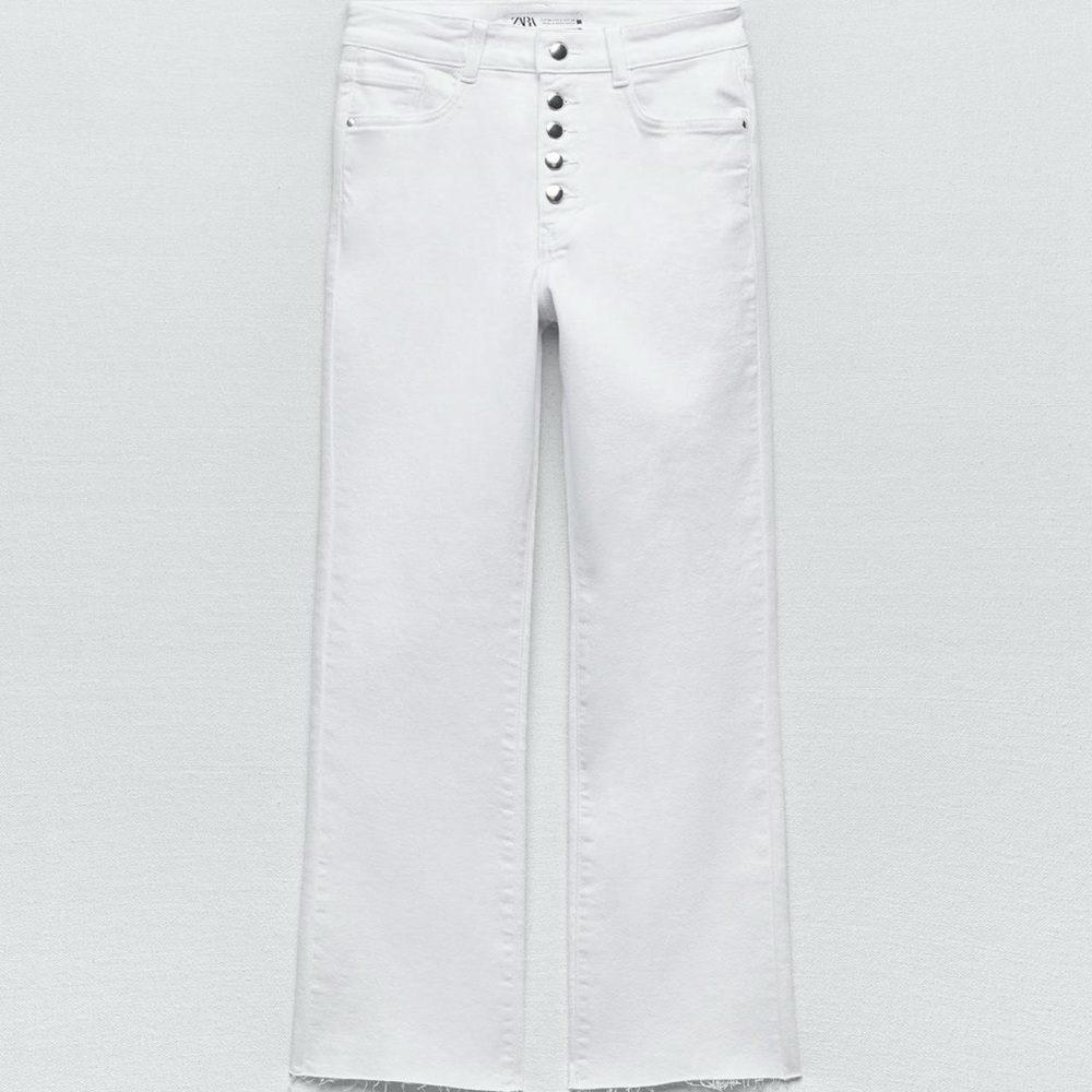 Zara White Mini Flare Jeans